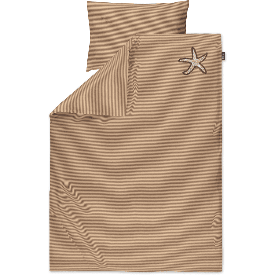 Alvi ® Sängkläder Starfish taupe/vit 100 x 135 cm