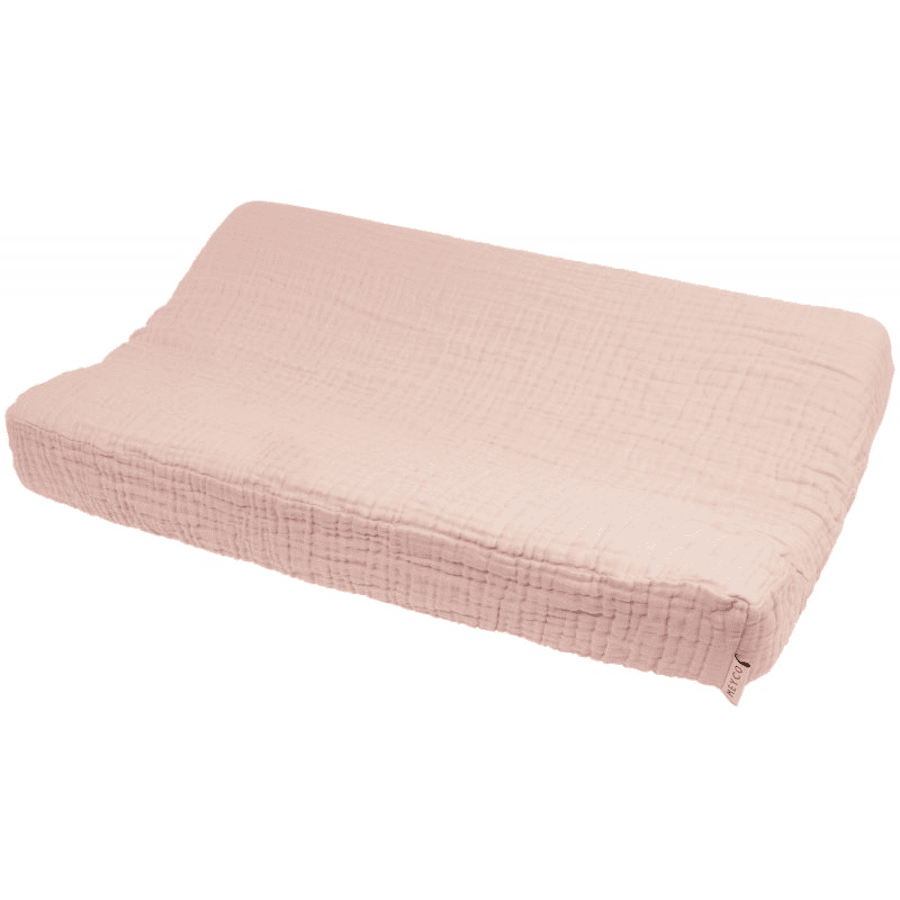 MEYCO Housse de matelas à langer mousseline uni Soft Pink 50x70 cm