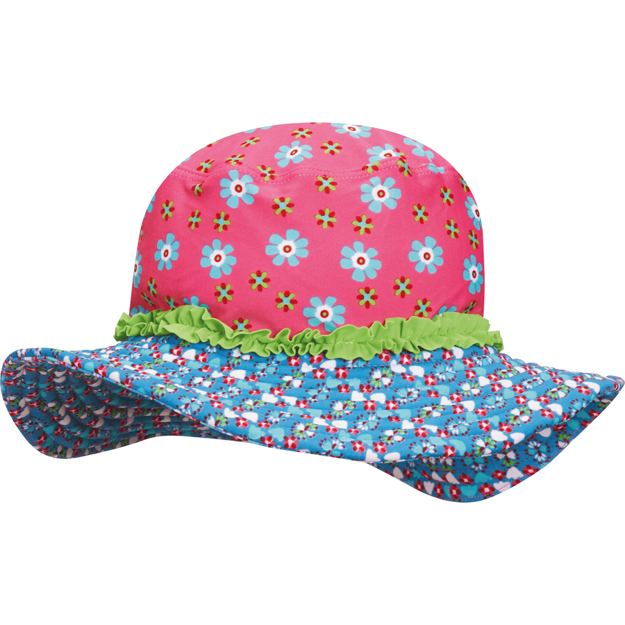 Playshoes Cappello parasole con protezione UV Fiori, rosa