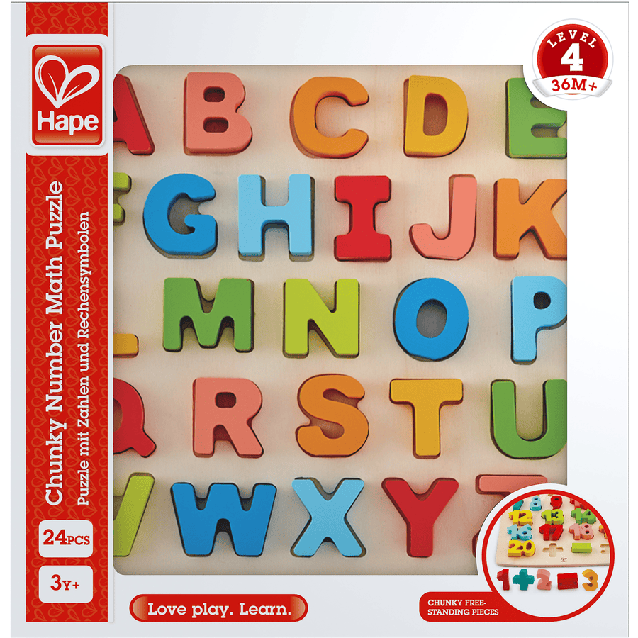 Hape Puzzle alphabet lettres majuscules bois E1551



