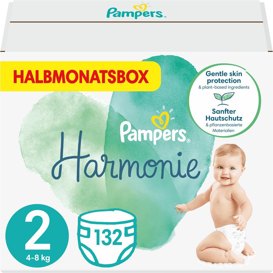 Pampers Harmonie koko 2 mini 4 - 8 kg kuukausipakkaus 132 vaippaa.