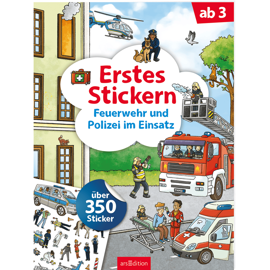 arsEdition Erstes Stickern Feuerwehr und Polizei im Einsatz