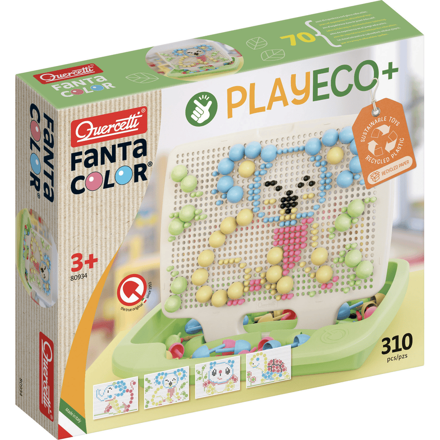 Quercetti PlayEco+ mosaikspil lavet af genbrugsplast: Fanta Color PlayEco+ (310 brikker)