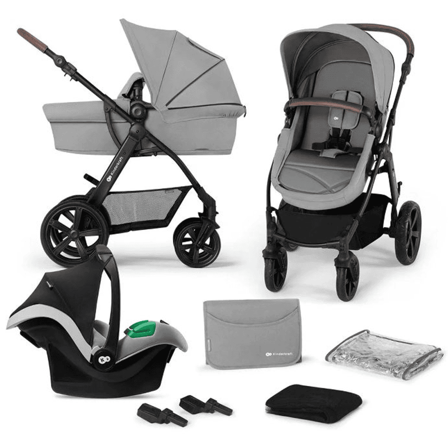 Kinderkraft 3 in 1 MOOV CT MINK PRO GREY kinderwagen