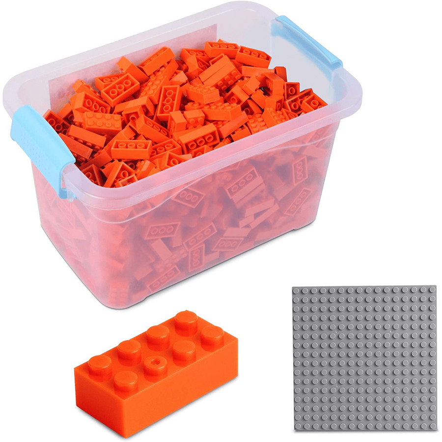 Katara Bouwstenen - 520 stuks met doos en grondplaat, orange 