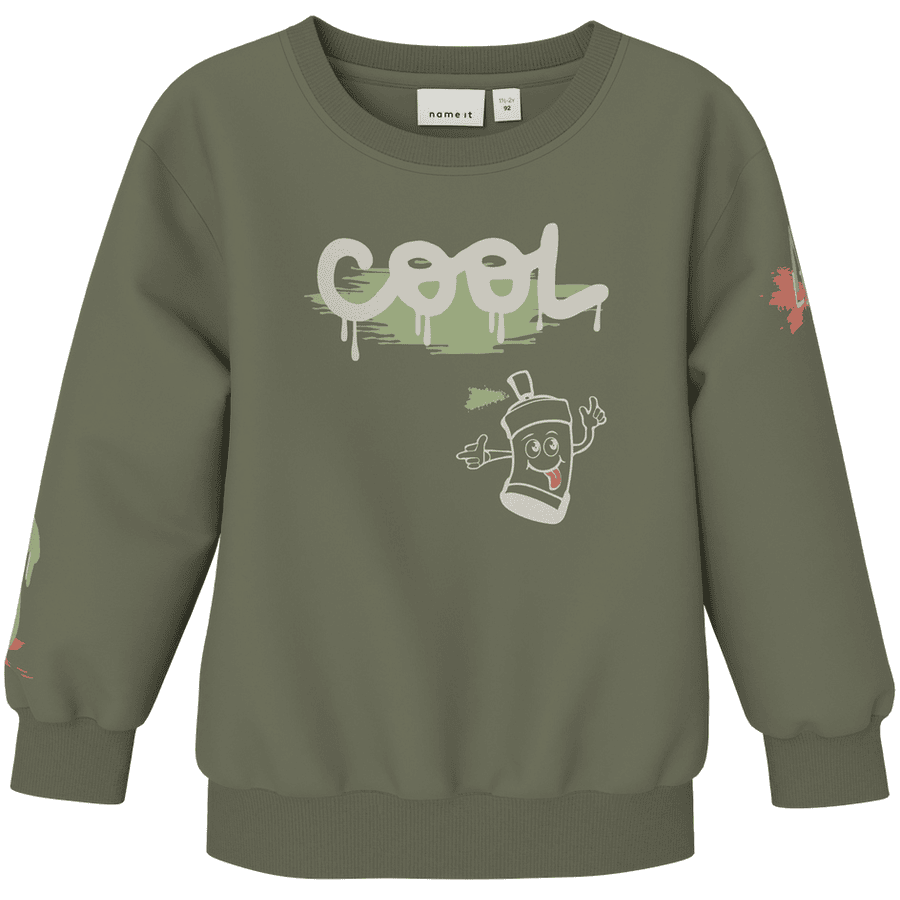 name it Sweatshirt Nmmnole Diepe Lichen Green 