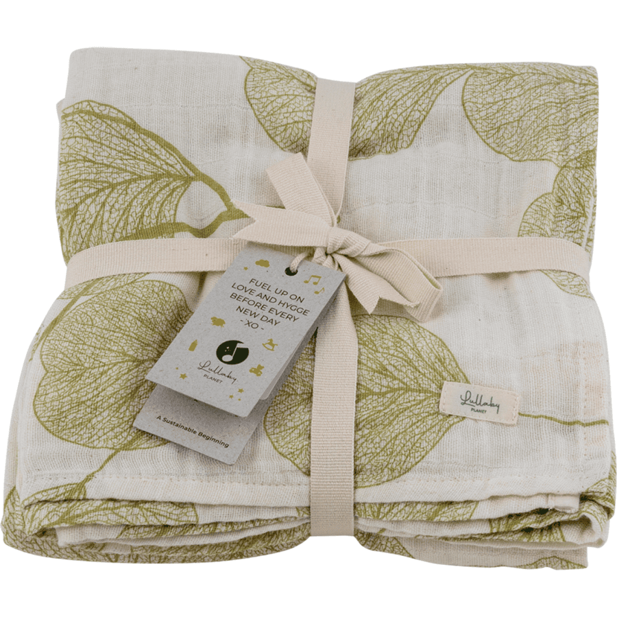 Lullaby Planet  Muslin Swaddle 120x120cm - Lake Green 