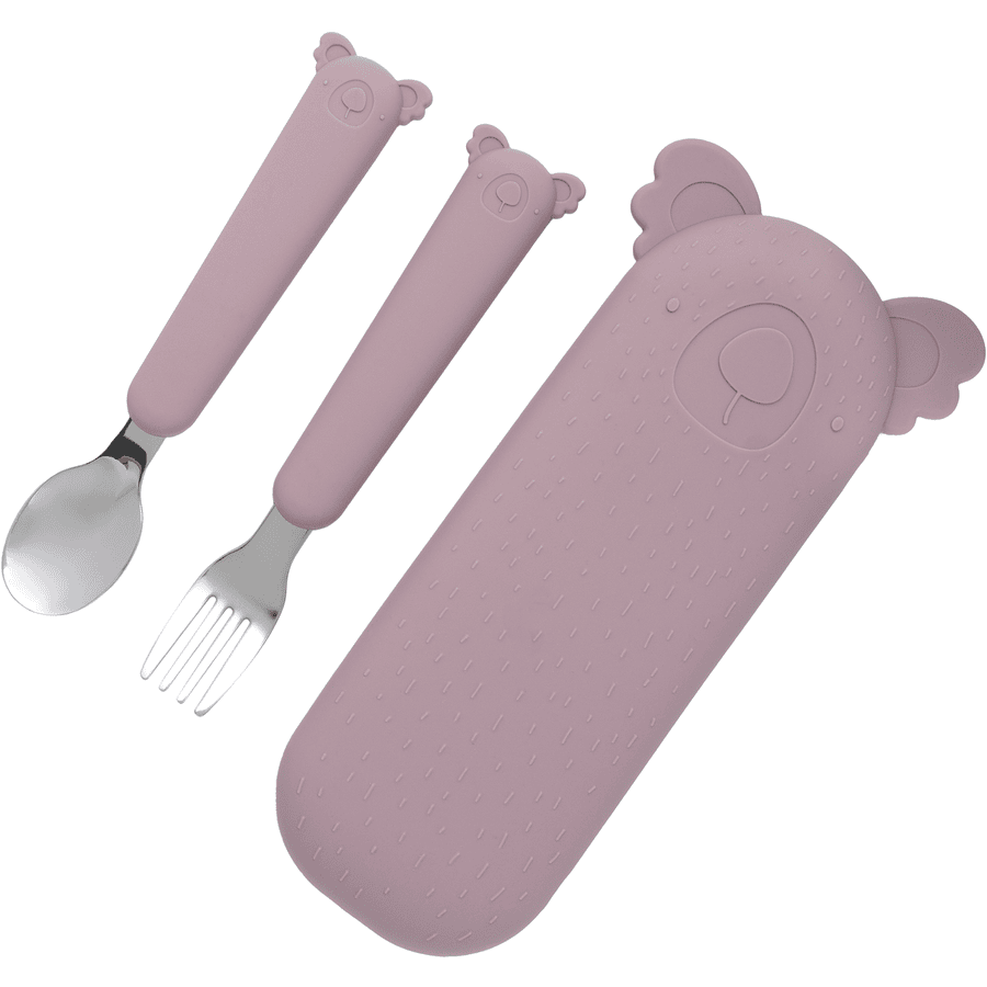 the cotton cloud Bestekset met etui Zoe de Koala dusty roze