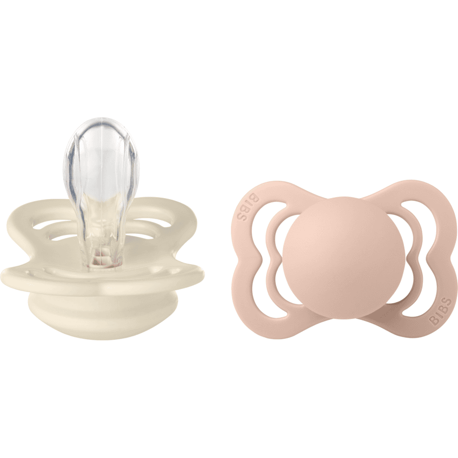 BIBS fopspeen Supreme Blush /Ivory silicone 0-6 maanden, 2 st.