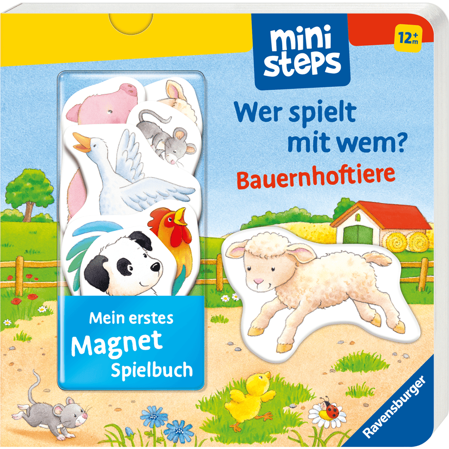 Ravensburger ministeps: Mein erstes Magnetbuch: Wer spielt mit wem? Bauernhoftiere