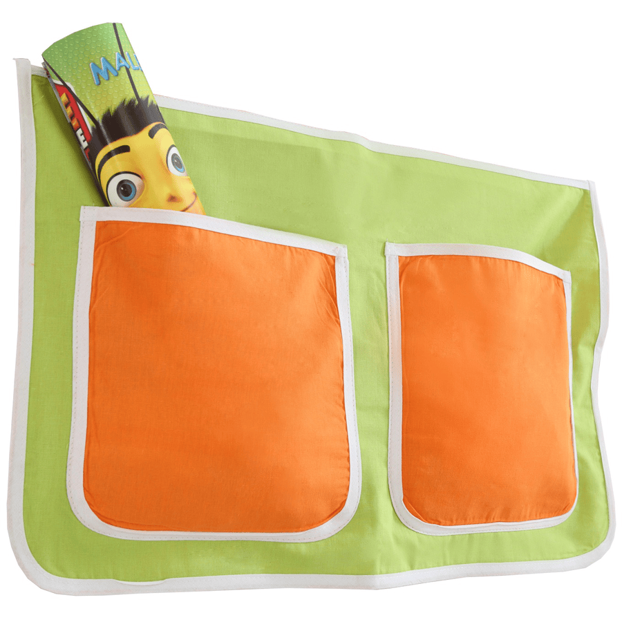 TICAA Kinder Bett-Tasche für Hochbett und Etagenbett Grün-Orange