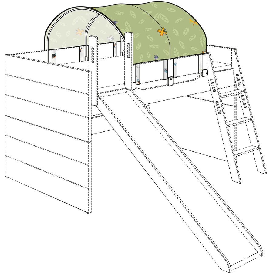 PAIDI Halb-Zelt 120cm Weiß/Petersilienweg