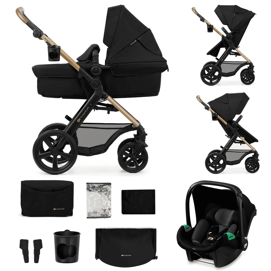 Kinderkraft 3 i 1 MOOV 2 Pure klapvogn Black 