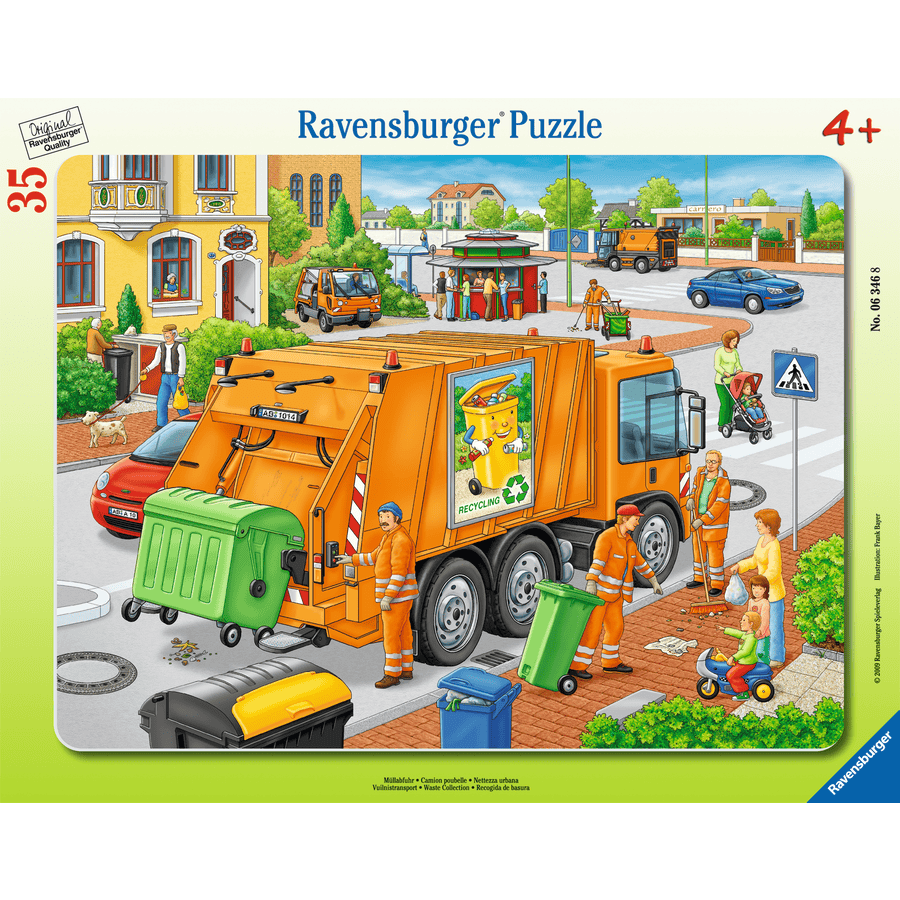 RAVENSBURGER Puzzle w ramce - Śmieciarka, 35 elementów