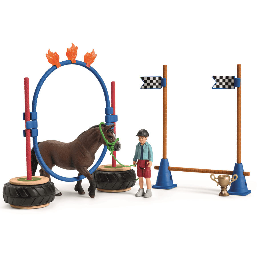 schleich® Figurine course d'agility pour poney 42482