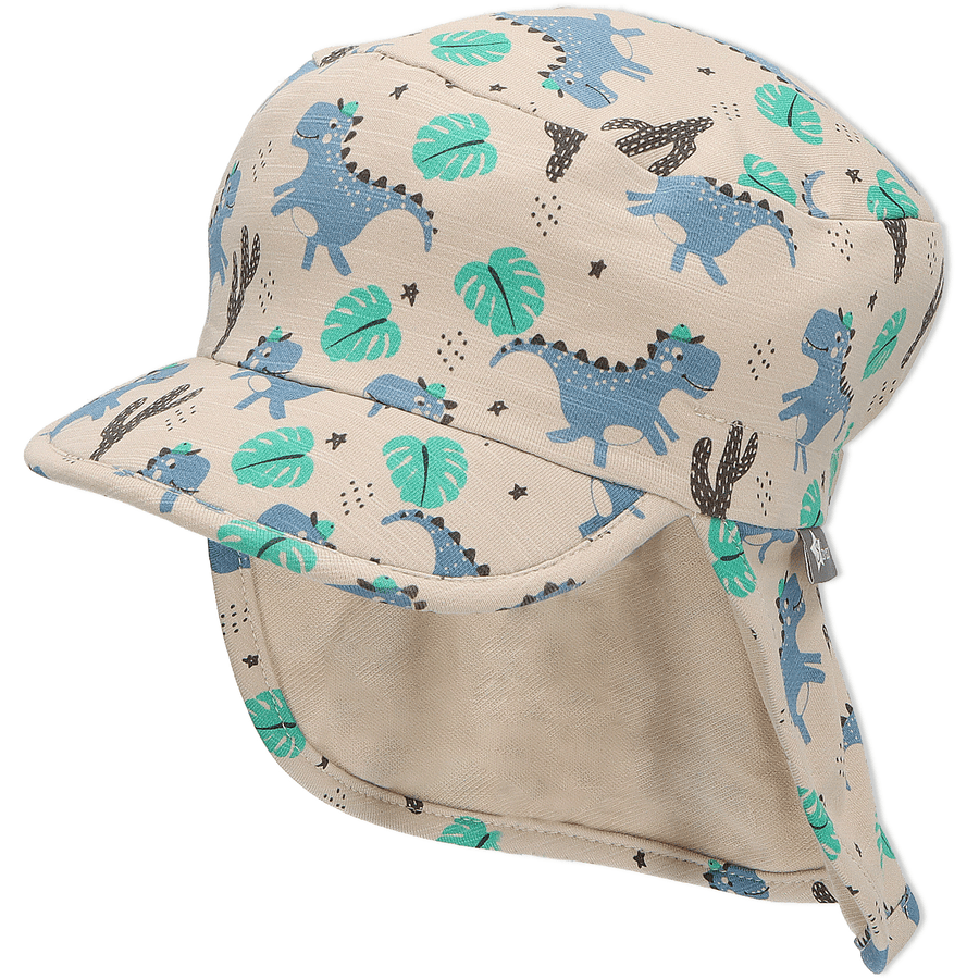 Sterntaler Peaked cap med nakkebeskyttelse Dinos beige 