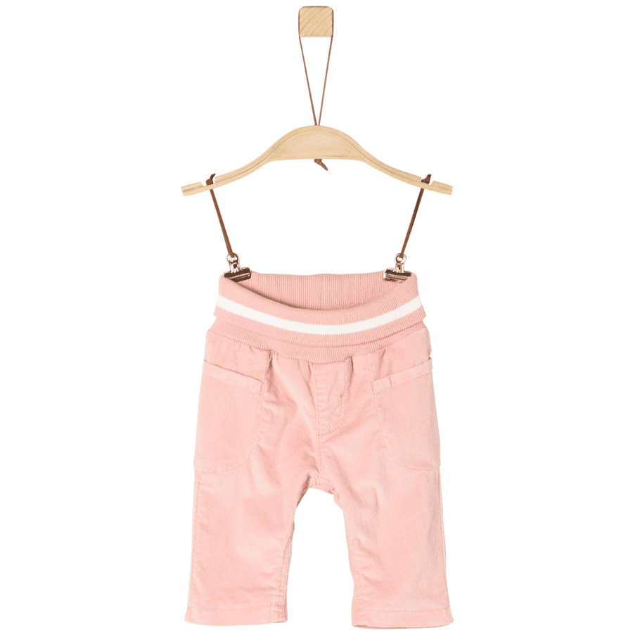 s.Oliver Girl Corduroy pantalon roze witte tailleband | pinkorblue.be