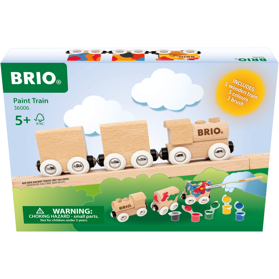 WORLD BRIO® Houten trein om in te kleuren