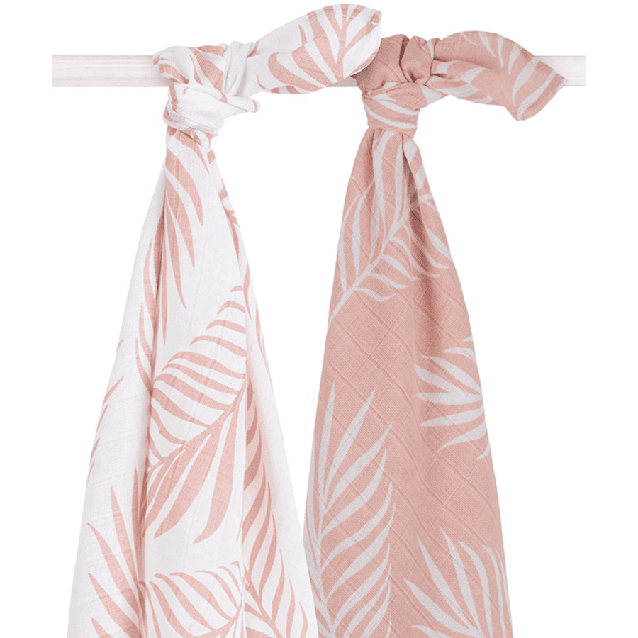 jollein Hydrofiele doek 2 stuks Nature Pale pink 115x115cm
