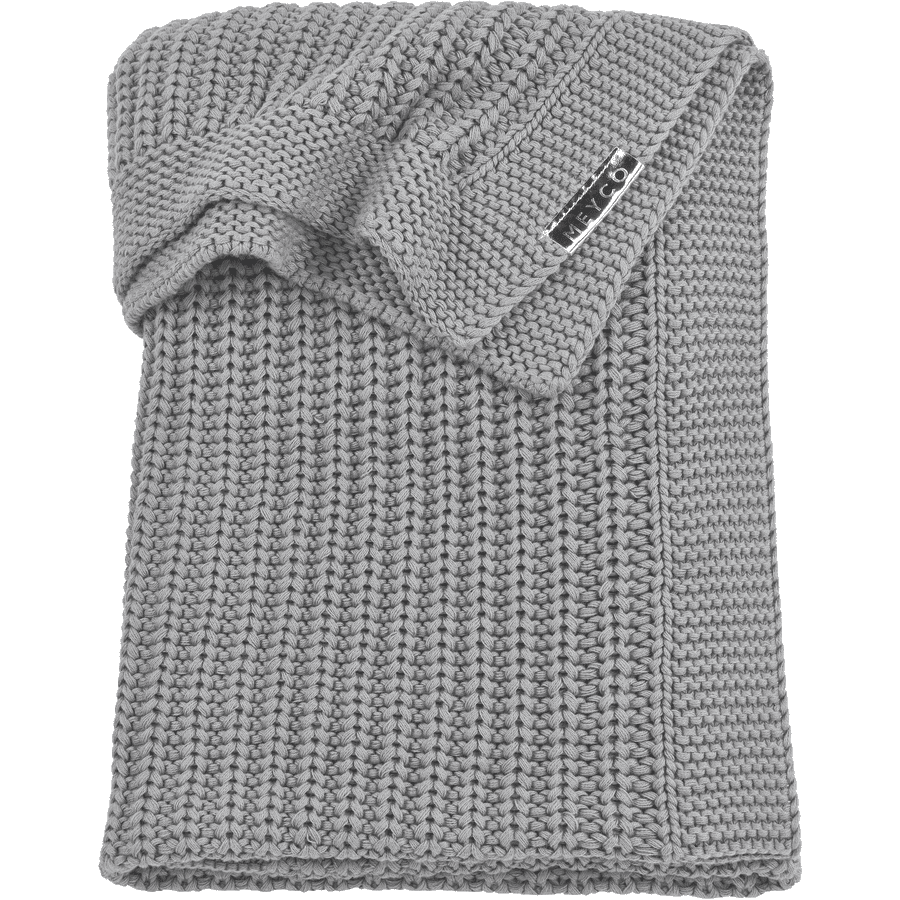 Meyco Babydecke gestrickt Herringbone grau 100 x150 cm