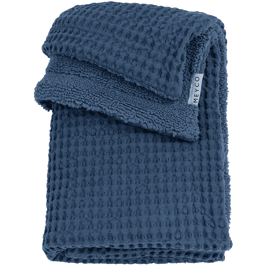 MEYCO Coperta per neonati Waffle Teddy Indigo 