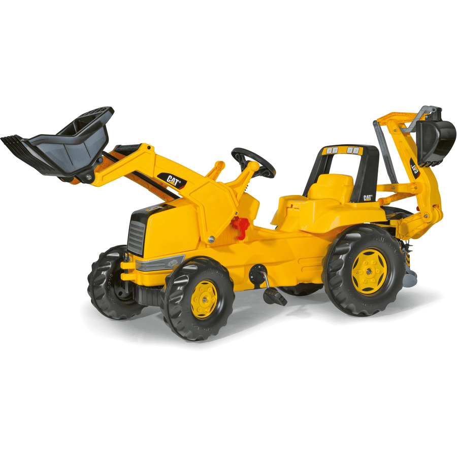 ROLLY TOYS trattore Junior CAT con escavatore frontale e ruspa posteriore rollyBackhoe 813001