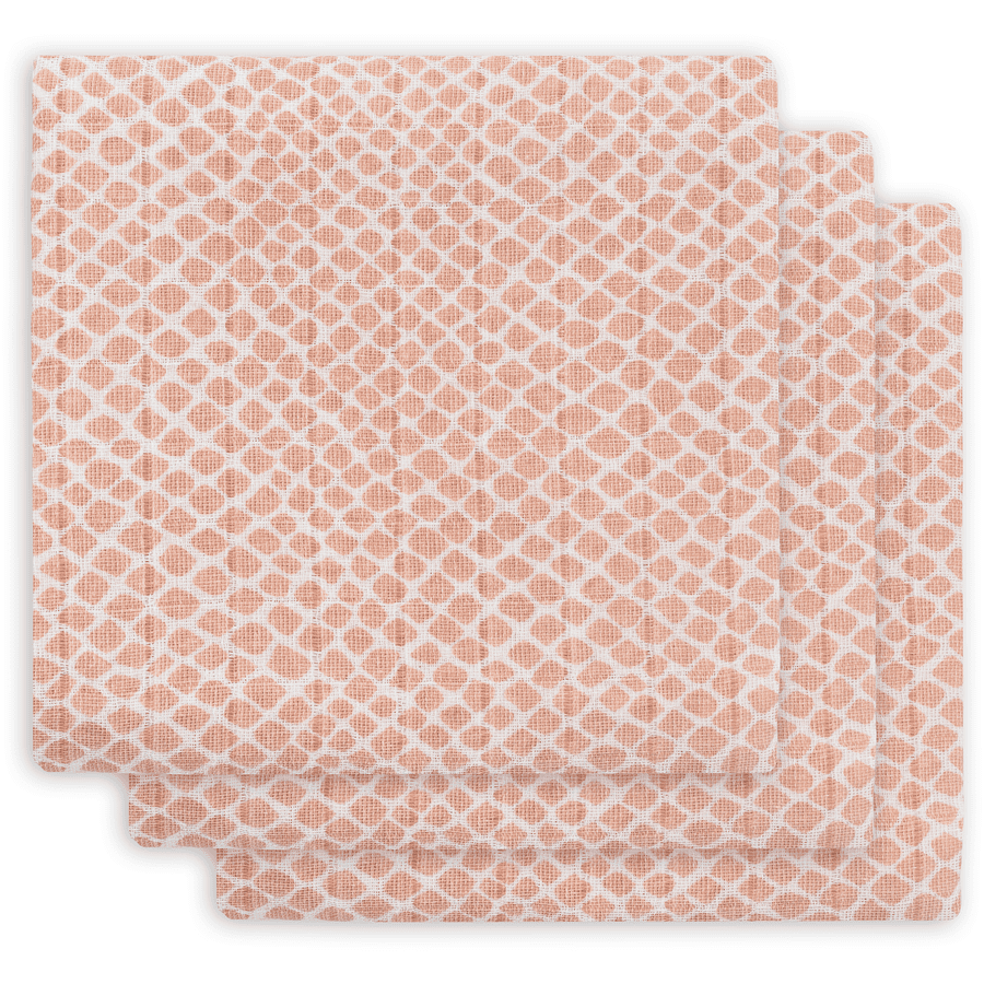 jollein Pannolini di garza 3 pezzi Snake rosa pallido 70 x 70 cm