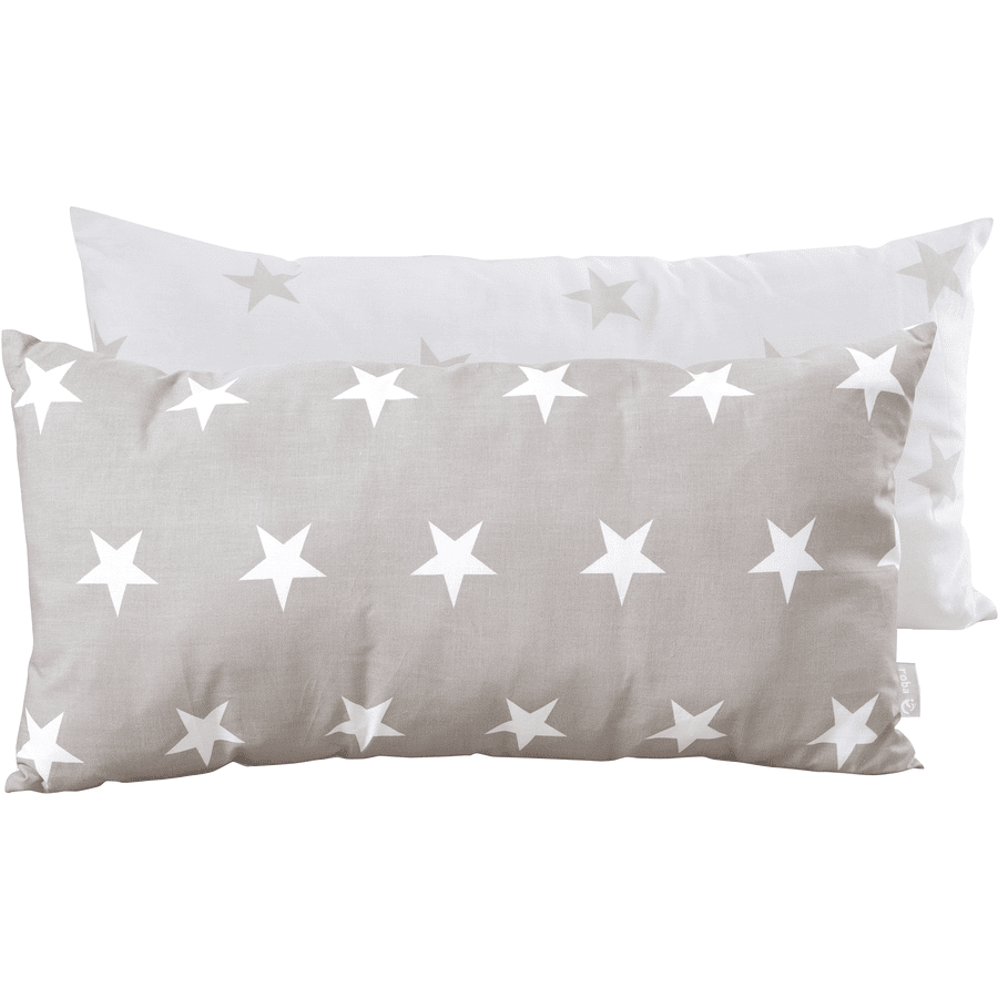 roba Little Stars Sierkussen 30 x 60 cm grijs wit