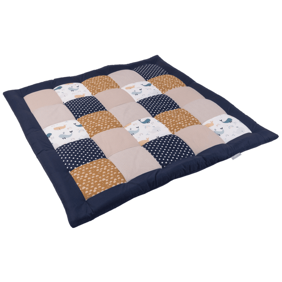 Ullenboom Coperta per bambini e materassino per box 120X120 cm Balene