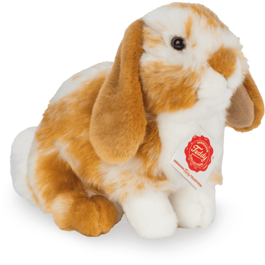 Teddy HERMANN ® Kanin sittande ljusbrun / vit pied 20 cm