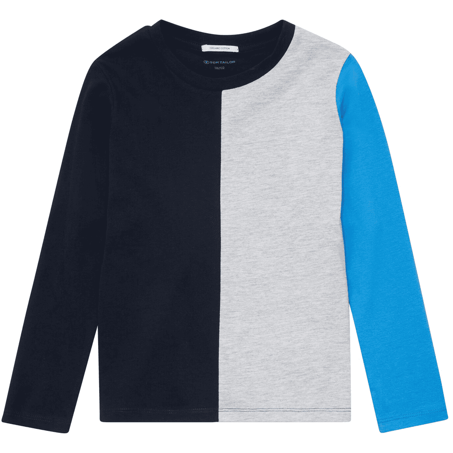 TOM TAILOR Pitkähihainen paita, jossa on Color blocking tummansininen.