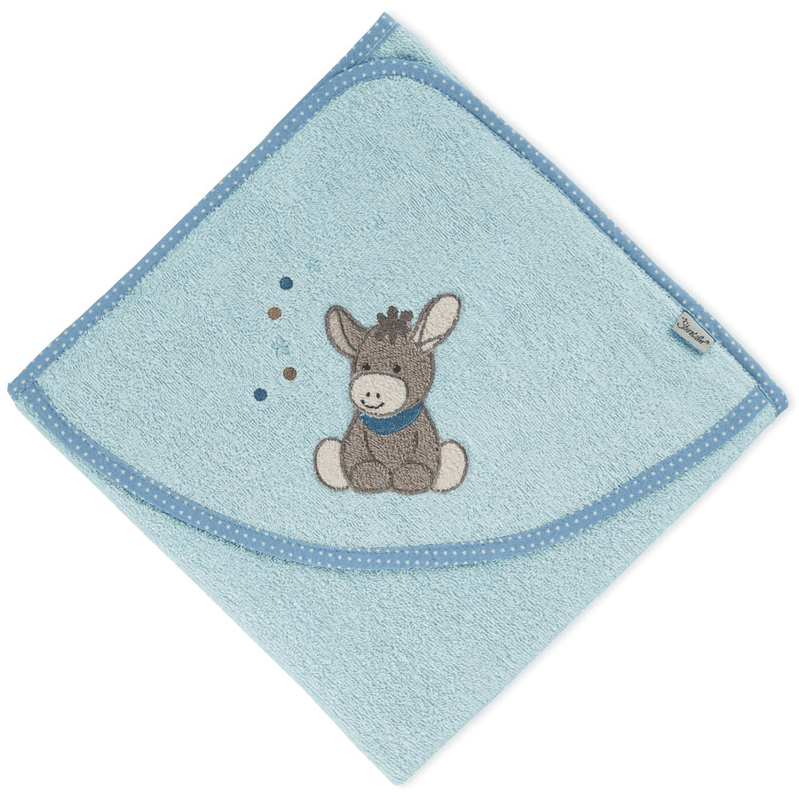 Sterntaler Asciugamano da bagno con cappuccio Emmi azzurro 100 x 100 cm
