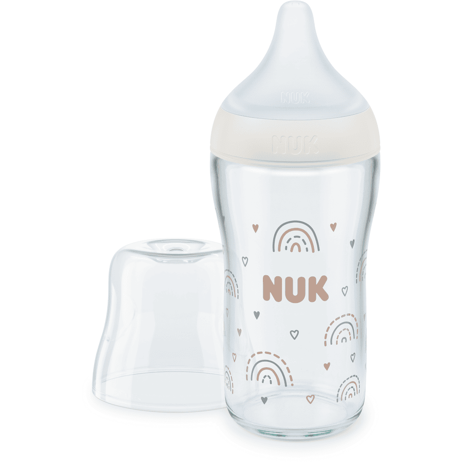 NUK Botella de vidrio Perfect Match 230 ml blanco arco iris