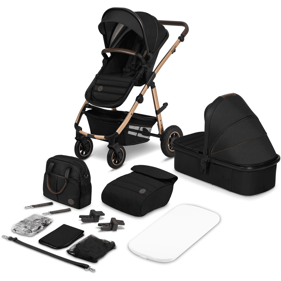 lionelo Kinderwagen Amber 2 in 1 Black Onyx