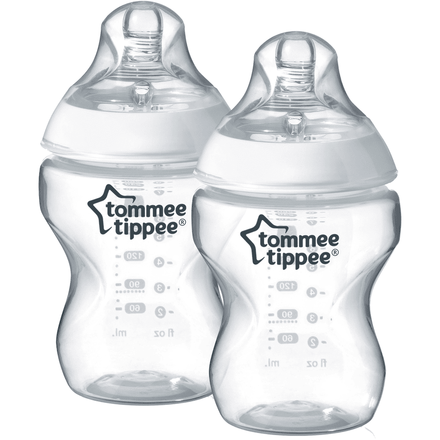 Tommee Tippee Closer to Nature 2 x Anti-Kolik-Flasche 260ml transparent 0m+