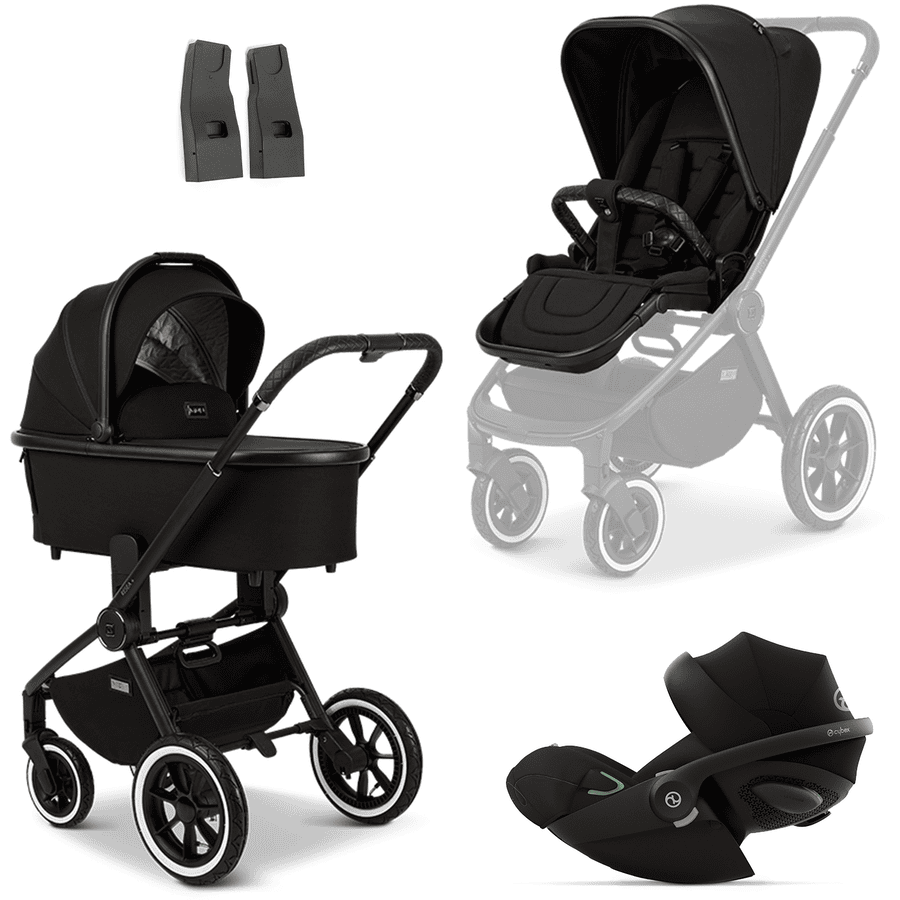 MOON black black i-Size Moon Black Resea Edition+ barnevogn/madras inkl. cybex GOLD Cloud G babyautostol og adapter