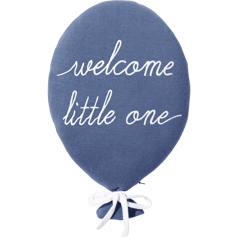 Nordic Coast Company Cuscino decorativo a palloncino " welcome little one" blu