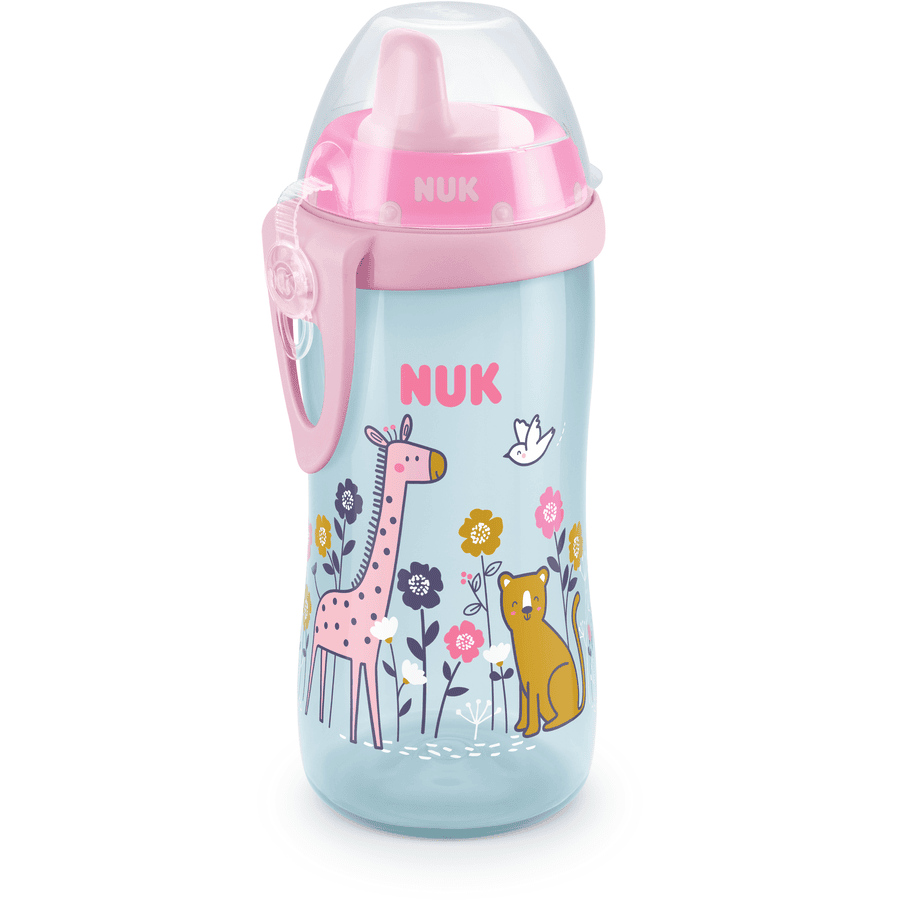 NUK Trinkflasche Kiddy Cup 300 ml, Giraffe pink