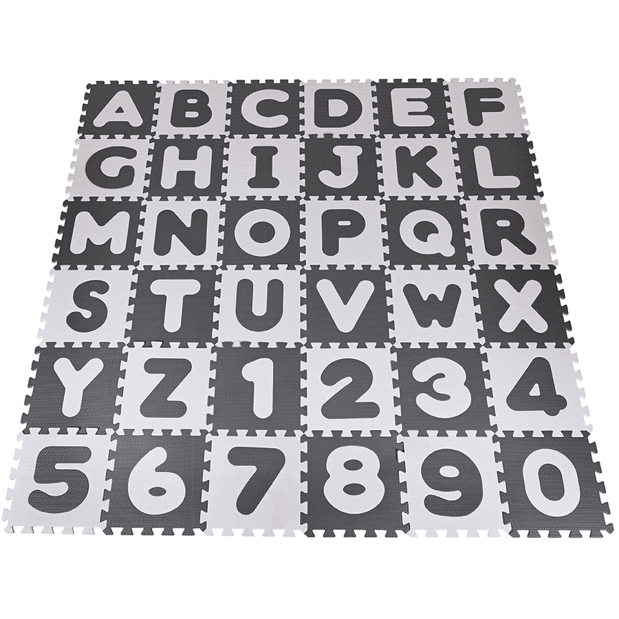 knorr® toys Puzzle Mat - " Alpha bet + numbers" šedobílá
