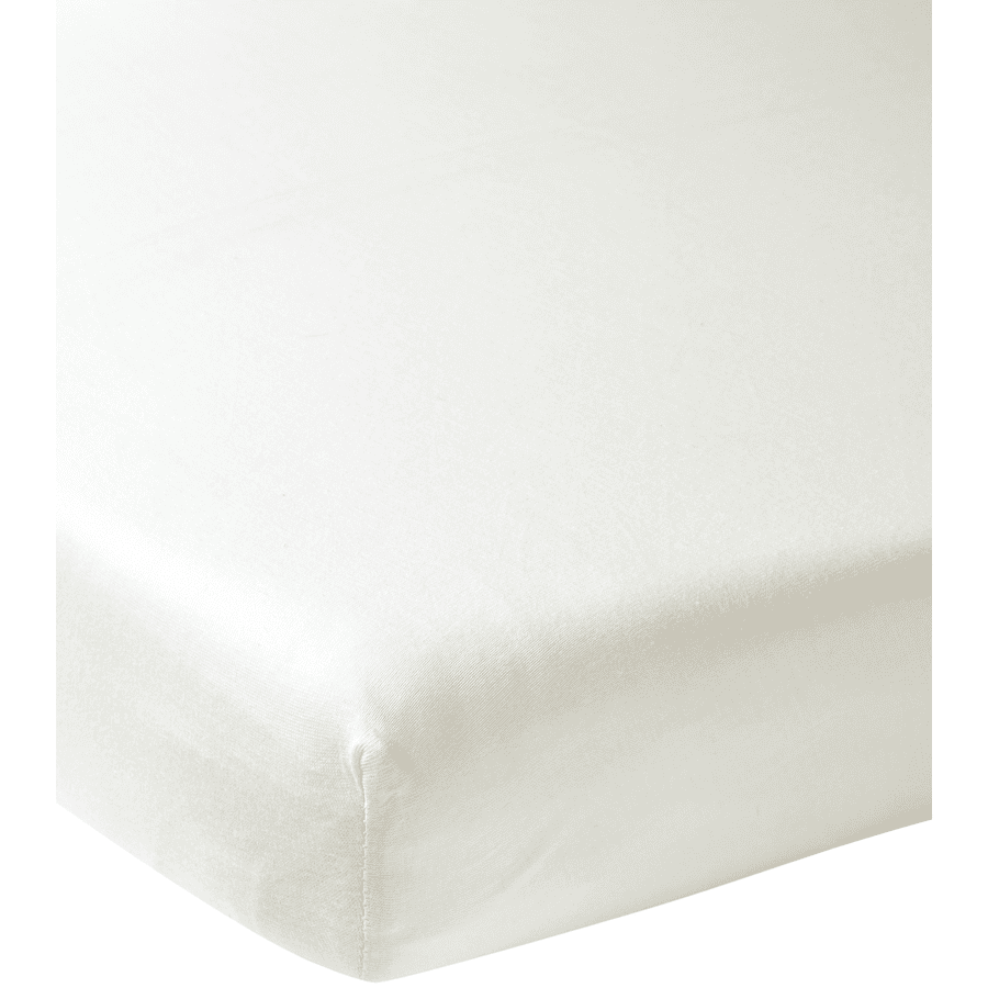 MEYCO Drap housse pour lit enfant jersey Warm White 140x200 cm