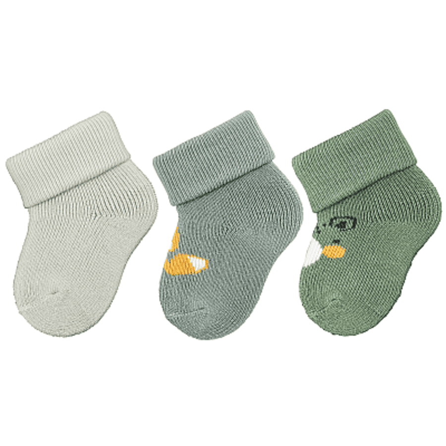 Sterntaler Lot de 3 chaussettes premier âge renard turquoise clair 