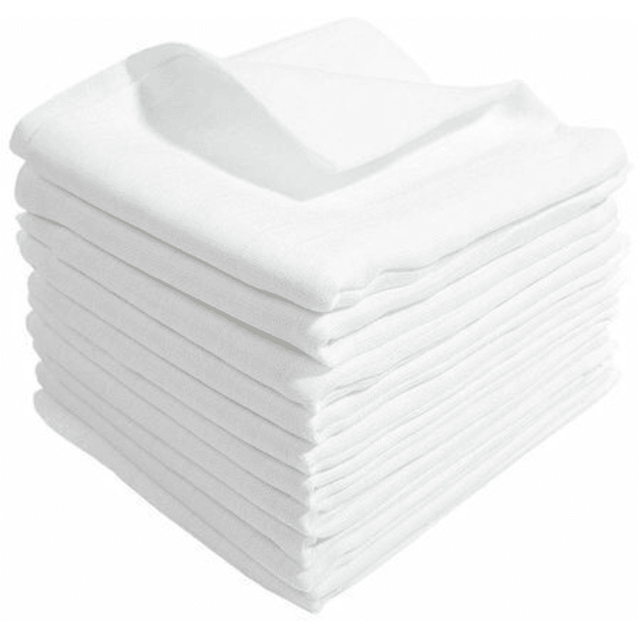 kindsgard Langes mousseline bovbov blanc 70x70 cm, lot de 10