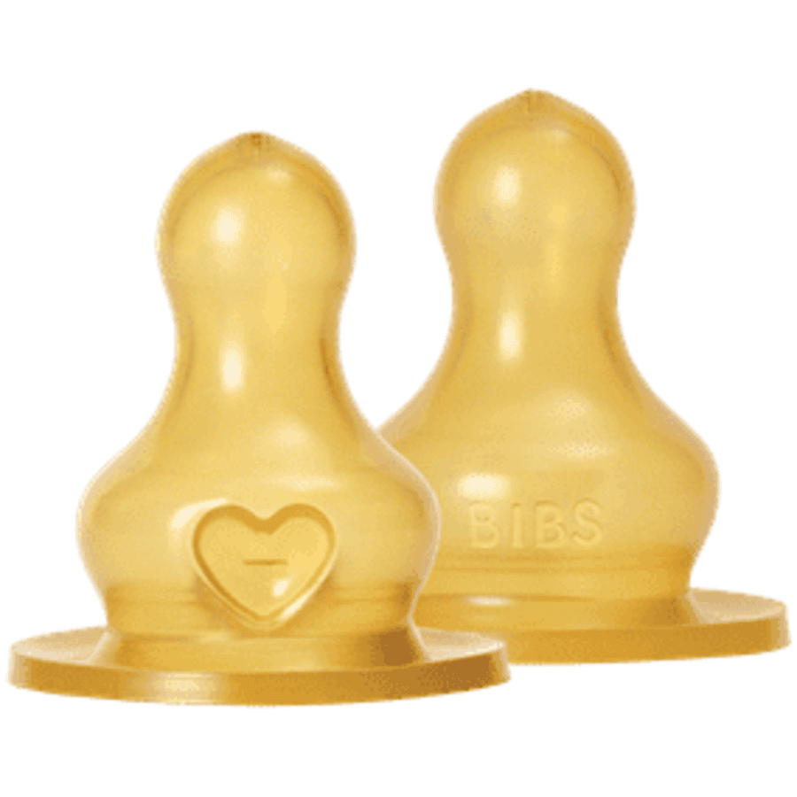 BIBS® Fles speen medium flow latex, 2 stuks