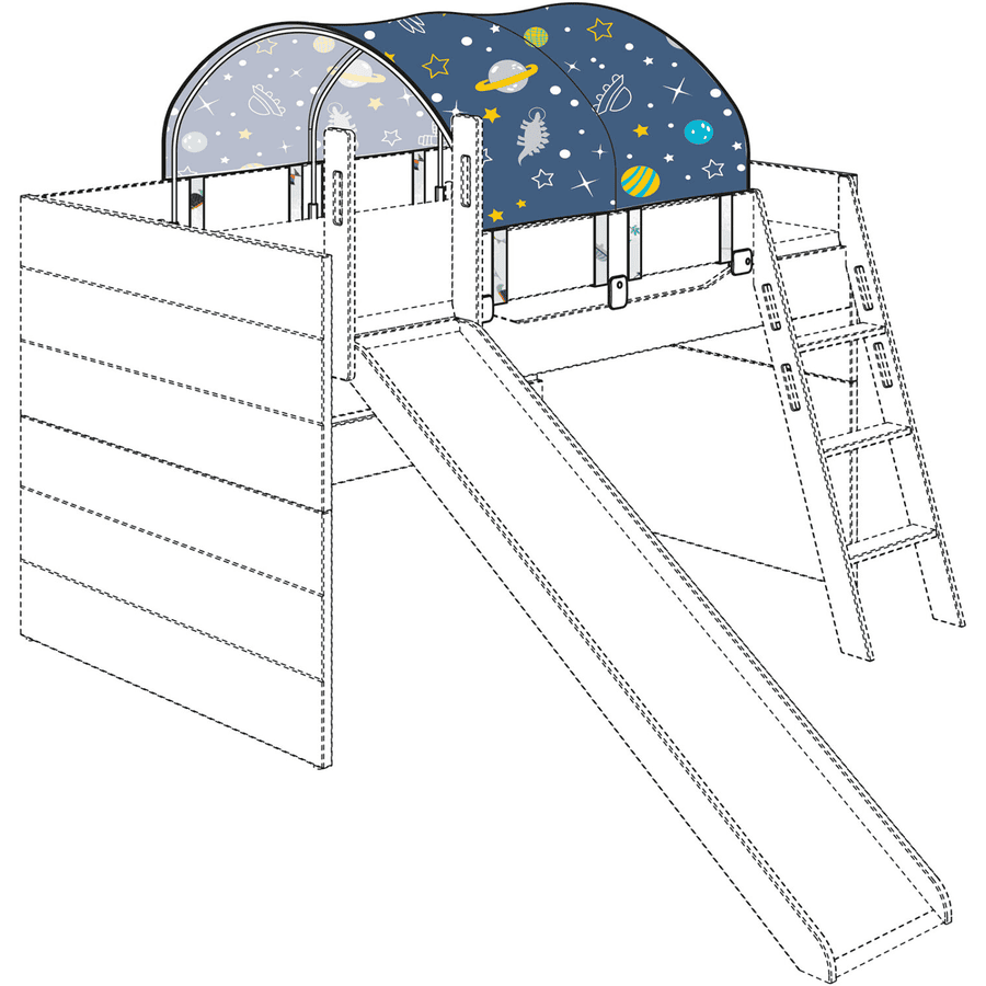 PAIDI Halb-Zelt Dino 120cm Silber