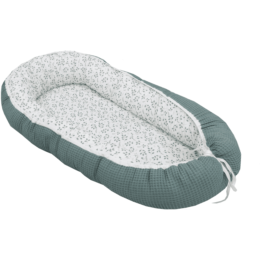 ULLENBOOM Nid bébé Cocoon piqué gaufré motif Floral vert 55x95 cm