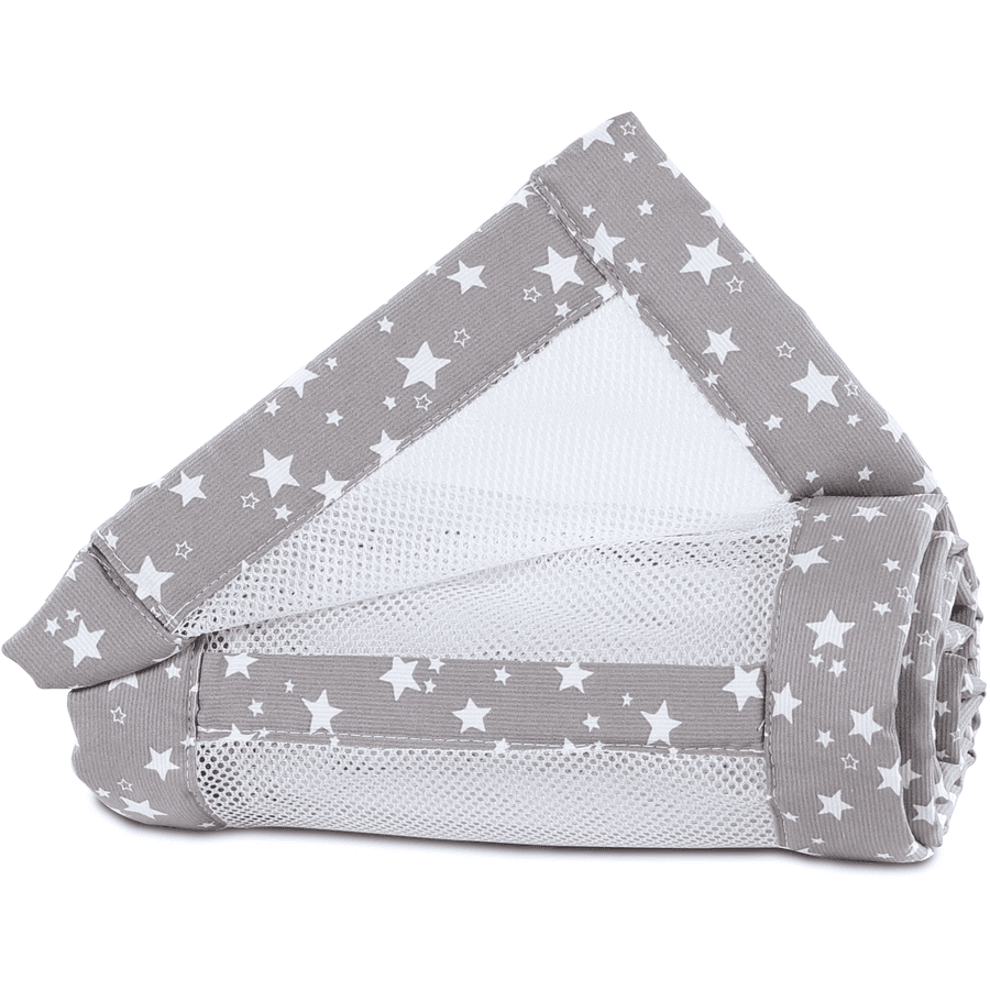 babybay® Nestchen Mesh-Piqué Maxi, Boxspring und Comfort taupe Sterne weiß 168x24 cm