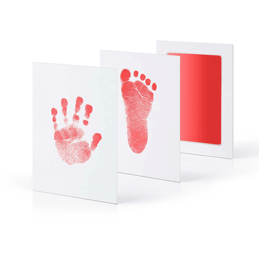 kiinda Hand- en voetafdrukset Clean Touch , in rood