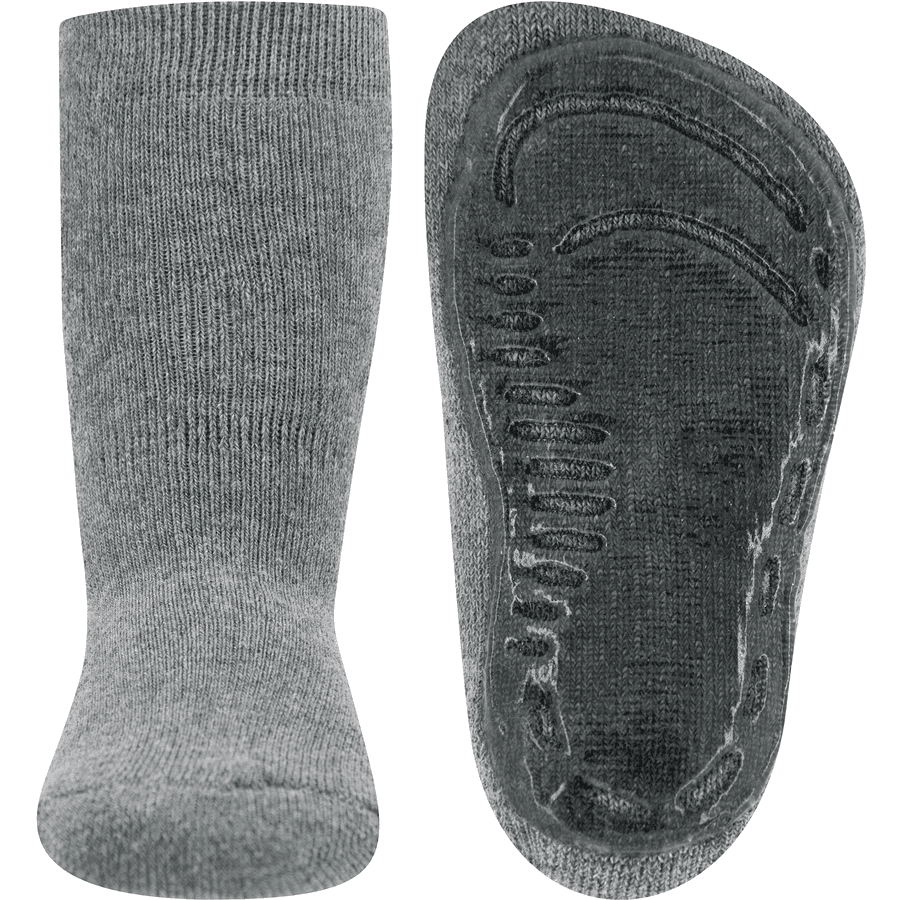 Ewers Stoppersocken SoftStep Uni grau melange 