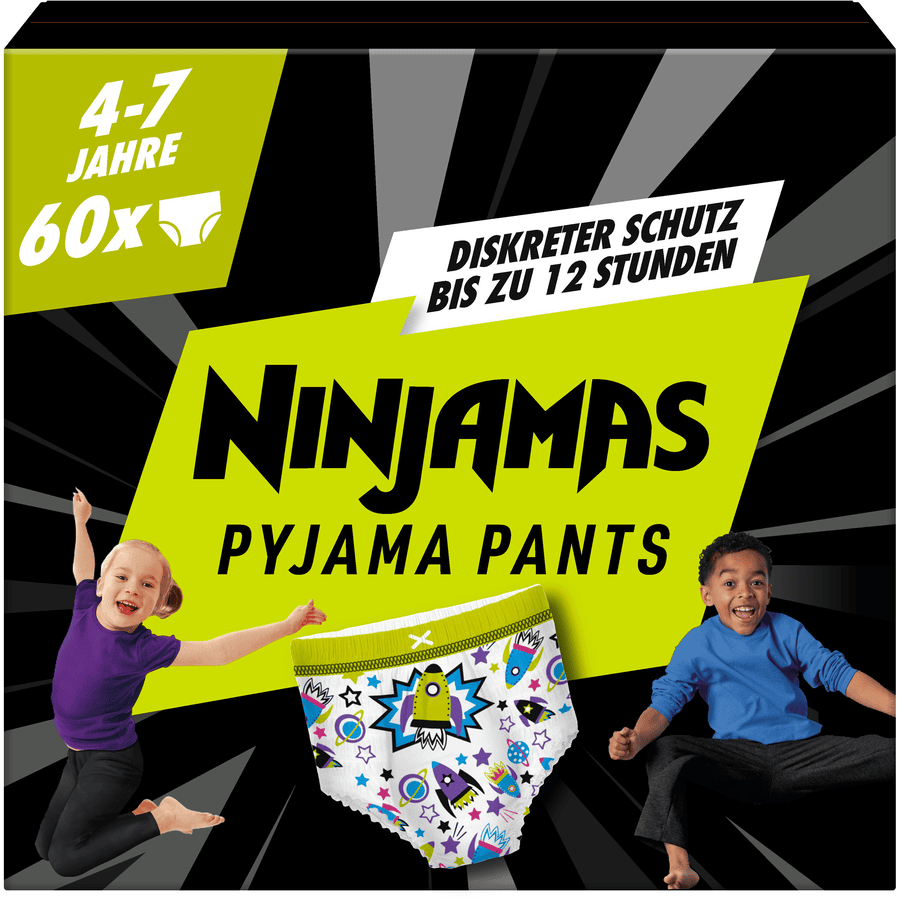 NINJAMAS Pyjama Pants Kuukausilaatikko pojille, 4-7 vuotta, 60 kpl.