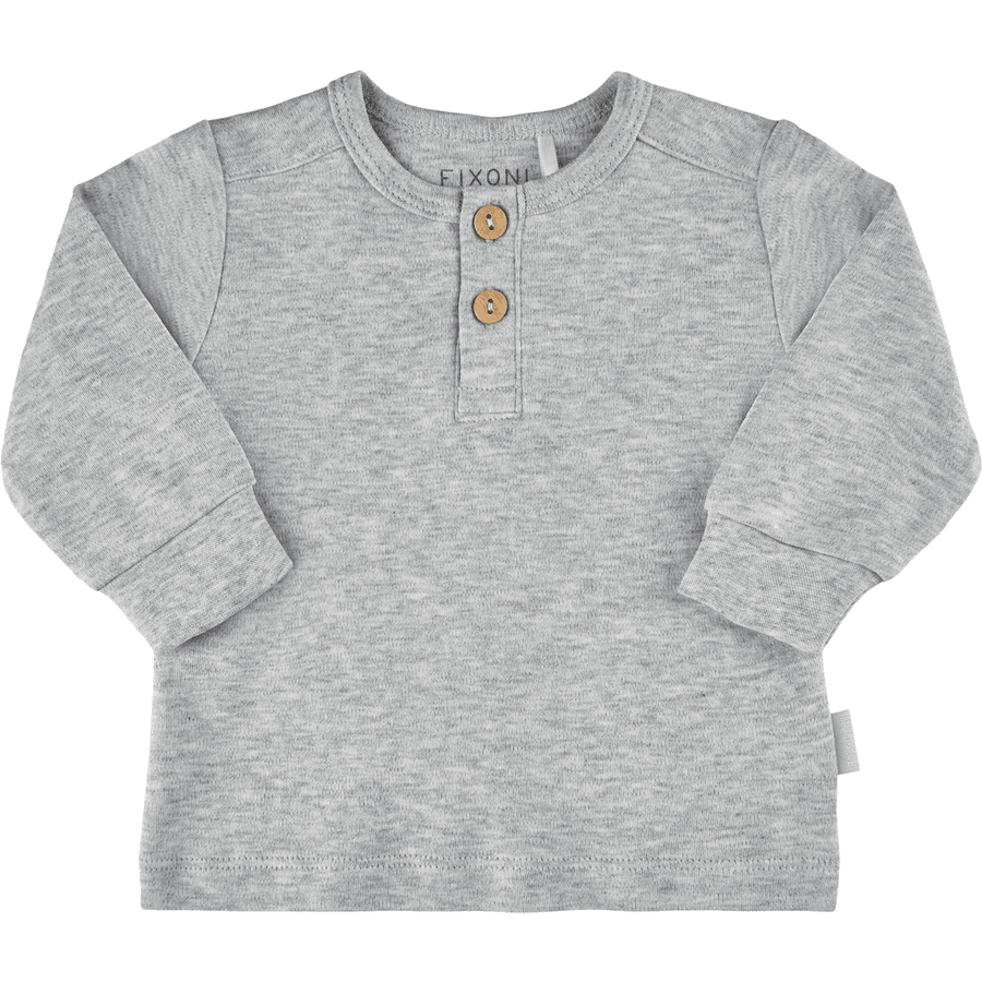 FIXONI Langarm Shirt Grey Melnage 
